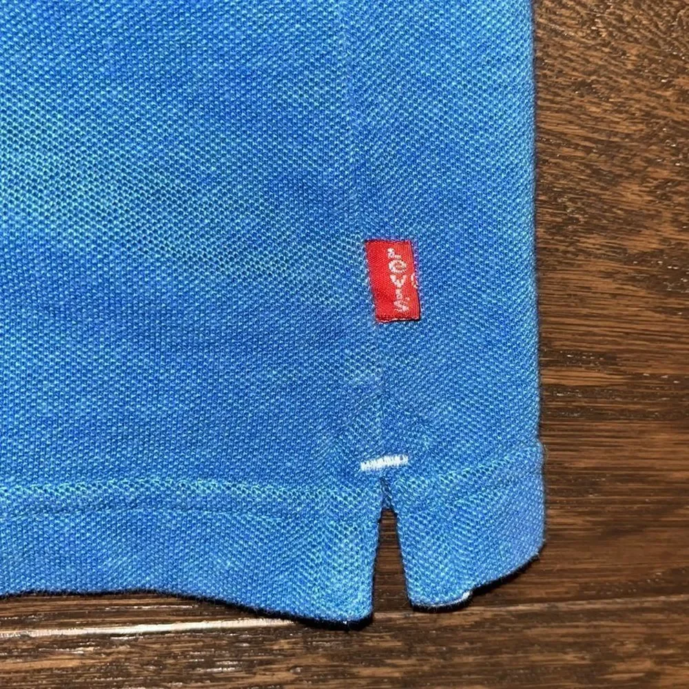 Rare Retro Blue Vintage Brasil Levis Golf Polo Tennis Shirt L vintage old school